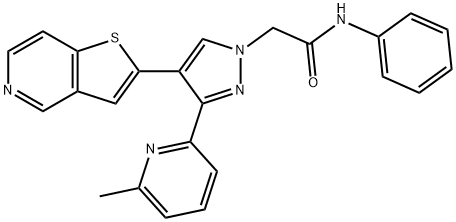 1H-Pyrazole-1-acetamide, 3-(6-methyl-2-pyridinyl)-N-phenyl-4-thieno[3,2-c]pyridin-2-yl- Structure