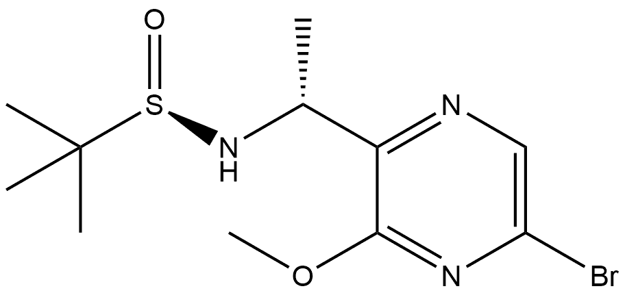 2-Propanesulfinamide, N-[(1R)-1-(5-bromo-3-methoxy-2-pyrazinyl)ethyl]-2-methyl-, [S(R)]- 구조식 이미지