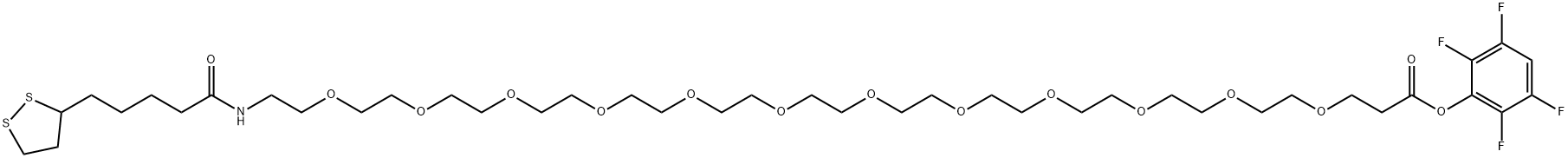 4,7,10,13,16,19,22,25,28,31,34,37-Dodecaoxa-40-azapentatetracontanoic acid, 45-(1,2-dithiolan-3-yl)-41-oxo-, 2,3,5,6-tetrafluorophenyl ester Structure