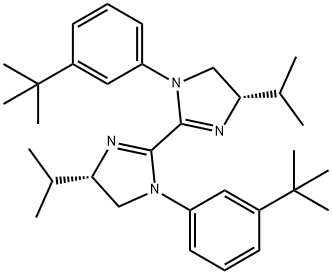2,2'-Bi-1H-imidazole, 1,1'-bis[3-(1,1-dimethylethyl)phenyl]-4,4',5,5'-tetrahydro-4,4'-bis(1-methylethyl)-, (4S,4'S)- Structure