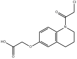 Acetic acid, 2-[[1-(2-chloroacetyl)-1,2,3,4-tetrahydro-6-quinolinyl]oxy]- Structure