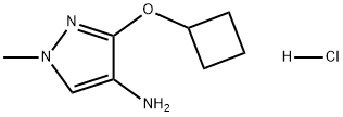 1H-Pyrazol-4-amine, 3-(cyclobutyloxy)-1-methyl-, hydrochloride (1:1) 구조식 이미지