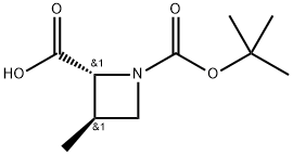 (2R,3R)-1 -tert-butoxycarbonyl-3-methyl-azetidine-2-carboxylic acid Structure