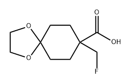 1,4-Dioxaspiro[4.5]decane-8-carboxylic acid, 8-(fluoromethyl)- Structure