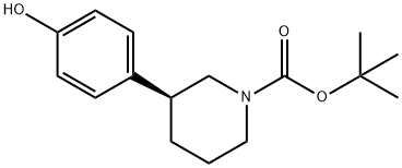 1,1-Dimethylethyl (3S)-3-(4-hydroxyphenyl)-1-piperidinecarboxylate Structure