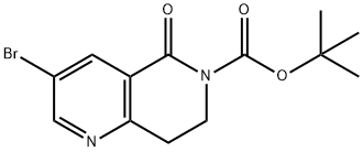 1,6-Naphthyridine-6(5H)-carboxylic acid, 3-bromo-7,8-dihydro-5-oxo-, 1,1-dimethylethyl ester Structure