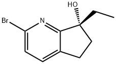 5H-Cyclopenta[b]pyridin-7-ol, 2-bromo-7-ethyl-6,7-dihydro-, (7R)- 구조식 이미지