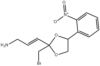 2-Propen-1-amine, 3-[2-(bromomethyl)-4-(2-nitrophenyl)-1,3-dioxolan-2-yl]-, (2E)- Structure