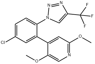 4-(5-chloro-2-(4-(trifluoromethyl)-1H-1,2,3-triazol-1-yl)phenyl)-2,5-dimethoxypyridine Structure