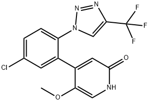 2(1H)-Pyridinone, 4-[5-chloro-2-[4-(trifluoromethyl)-1H-1,2,3-triazol-1-yl]phenyl]-5-methoxy- Structure
