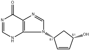 9-((1 R.4S)-4-hydroxycyclopent-2-en-1-yl)-1H-purin-6(9H)-one Structure