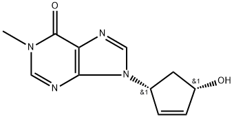 9-[(1R.4S)-4-hydroxycyclopent-2-en-1 -yl]-1 -methyl-1,9-dihydro-6H-purin-6-one Structure