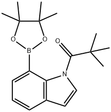 1-Propanone, 2,2-dimethyl-1-[7-(4,4,5,5-tetramethyl-1,3,2-dioxaborolan-2-yl)-1H-indol-1-yl]- Structure