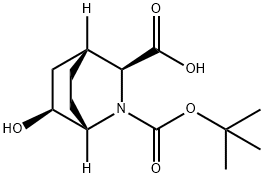 2-Azabicyclo[2.2.2]octane-2,3-dicarboxylic acid, 6-hydroxy-, 2-(1,1-dimethylethy… Structure