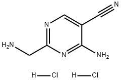 5-Pyrimidinecarbonitrile, 4-amino-2-(aminomethyl)-, hydrochloride (1:2) 구조식 이미지