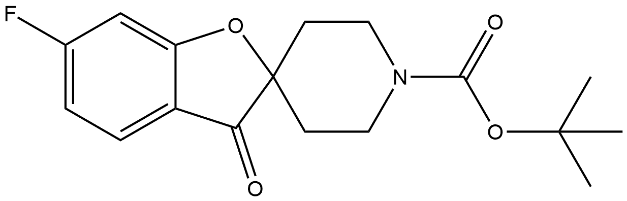 Spiro[benzofuran-2(3H),4'-piperidine]-1'-carboxylic acid, 6-fluoro-3-oxo-, 1,1-dimethylethyl ester Structure