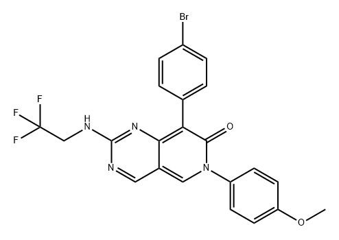Pyrido[4,3-d]pyrimidin-7(6H)-one, 8-(4-bromophenyl)-6-(4-methoxyphenyl)-2-[(2,2,2-trifluoroethyl)amino]- Structure