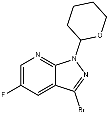 3-Bromo-5-fluoro-1-(tetrahydro-2H-pyran-2-yl)-1H-pyrazolo[3,4-B]pyridine Structure