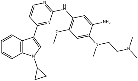 1,2,4-Benzenetriamine, N4-[4-(1-cyclopropyl-1H-indol-3-yl)-2-pyrimidinyl]-N1-[2-(dimethylamino)ethyl]-5-methoxy-N1-methyl- Structure