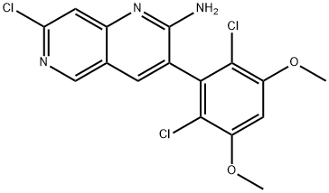 1,6-Naphthyridin-2-amine, 7-chloro-3-(2,6-dichloro-3,5-dimethoxyphenyl)- Structure