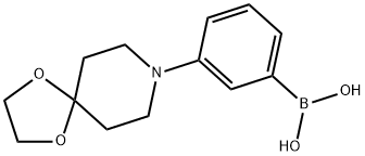 (3-{1,4-Dioxa-8-azaspiro[4.5]decan-8-yl}phenyl)boronic acid 구조식 이미지