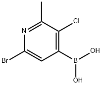 6-Bromo-3-chloro-2-methylpyridine-4-boronic acid Structure