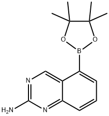 2-Quinazolinamine, 5-(4,4,5,5-tetramethyl-1,3,2-dioxaborolan-2-yl)- Structure