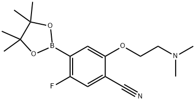 2-[2-(Dimethylamino)ethoxy]-5-fluoro-4-(tetramethyl-1,3,2-dioxaborolan-2-yl)benzonitrile Structure