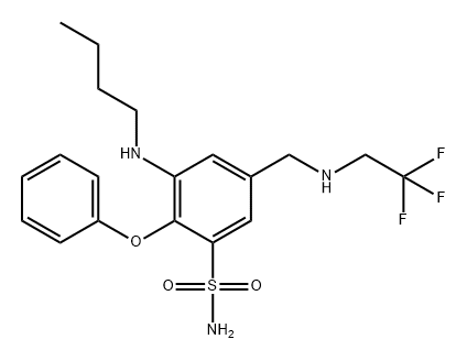 Benzenesulfonamide, 3-(butylamino)-2-phenoxy-5-[[(2,2,2-trifluoroethyl)amino]methyl]- Structure