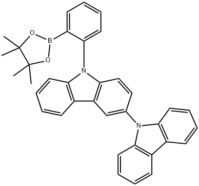 3,9'-Bi-9H-carbazole, 9-[2-(4,4,5,5-tetramethyl-1,3,2-dioxaborolan-2-yl)phenyl]- 구조식 이미지