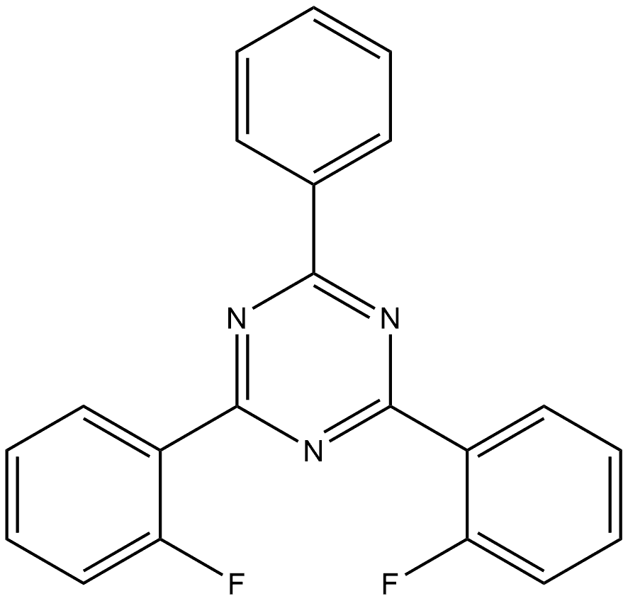 2,4-Bis(2-fluorophenyl)-6-phenyl-1,3,5-triazine Structure