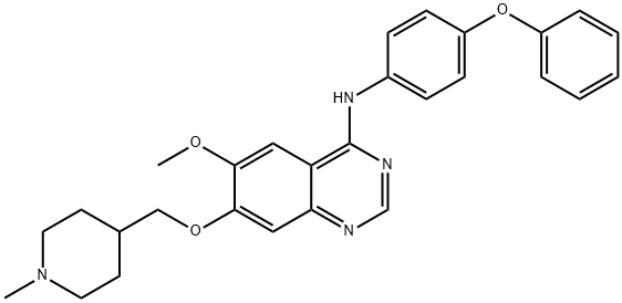 4-Quinazolinamine, 6-methoxy-7-[(1-methyl-4-piperidinyl)methoxy]-N-(4-phenoxyphenyl)- Structure