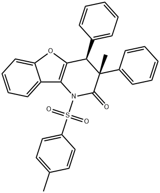 Benzofuro[3,2-b]pyridin-2(1H)-one, 3,4-dihydro-3-methyl-1-[(4-methylphenyl)sulfonyl]-3,4-diphenyl-, (3R,4S)- Structure