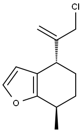 Benzofuran, 4-[1-(chloromethyl)ethenyl]-4,5,6,7-tetrahydro-7-methyl-, (4R,7R)- Structure