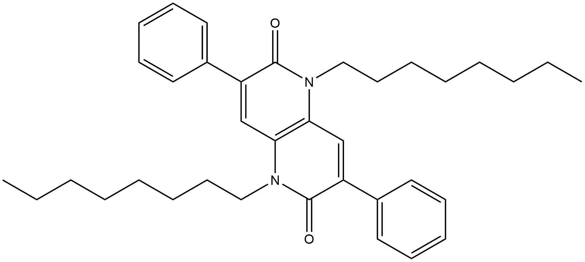 1,5-Dihydro-1,5-dioctyl-3,7-diphenyl-1,5-naphthyridine-2,6-dione Structure