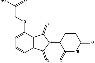 Acetic acid, 2-[[2-(2,6-dioxo-3-piperidinyl)-2,3-dihydro-1,3-dioxo-1H-isoindol-4-yl]thio]- Structure