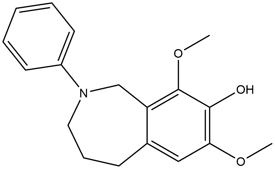 2,3,4,5-Tetrahydro-7,9-dimethoxy-2-phenyl-1H-2-benzazepin-8-ol Structure