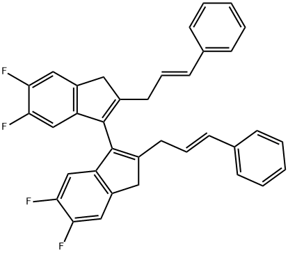 2,2'-dicinnamyl-5,5',6,6'-tetrafluoro-3H,3'H-1,1'-biindene Structure