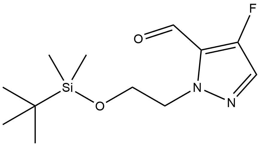 1-{2-[(tert-butyldimethylsilyl)oxy]ethyl}-4-fluoro-1H-pyrazole-5-carbaldehyde Structure