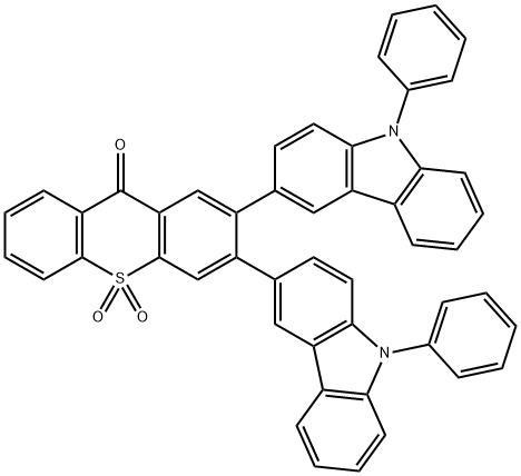 9H-Thioxanthen-9-one, 2,3-bis(9-phenyl-9H-carbazol-3-yl)-, 10,10-dioxide 구조식 이미지