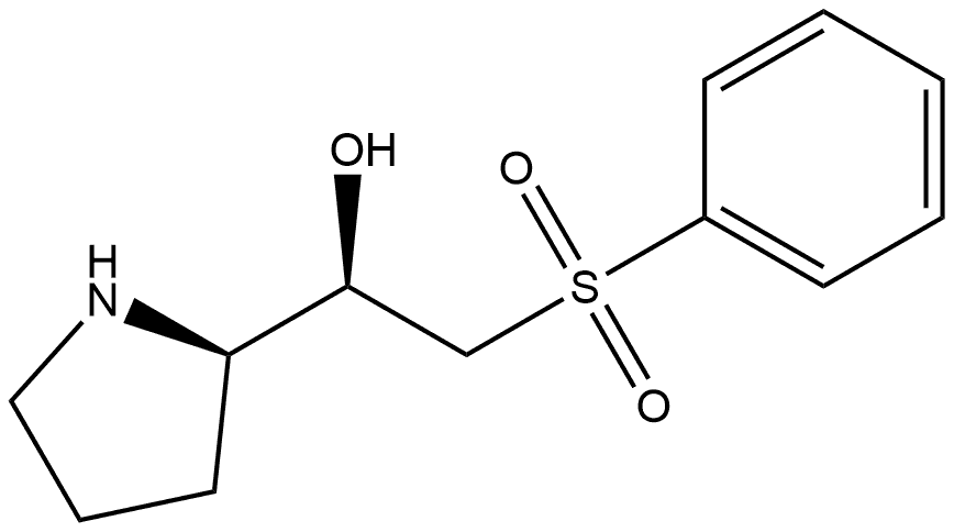 2-Pyrrolidinemethanol, α-[(phenylsulfonyl)methyl]-, (αR,2R)- 구조식 이미지