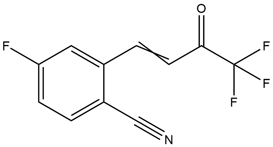 4-fluoro-2-(4,4,4-trifluoro-3-oxobut-1-en-1-yl)benzonitrile Structure