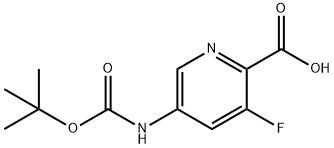 2-Pyridinecarboxylic acid, 5-[[(1,1-dimethylethoxy)carbonyl]amino]-3-fluoro- Structure