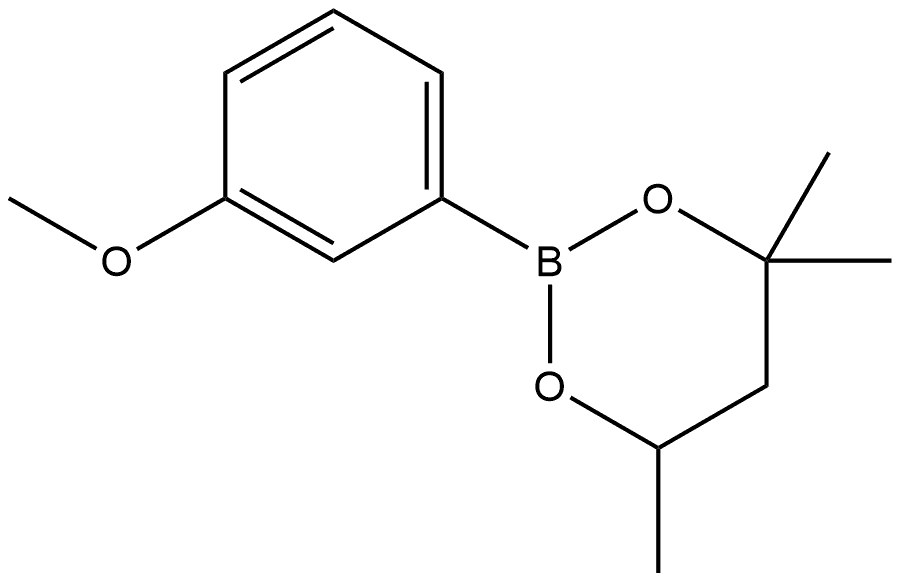 2-(3-Methoxyphenyl)-4,4,6-trimethyl-1,3,2-dioxaborinane 구조식 이미지