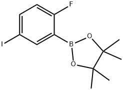 1,3,2-Dioxaborolane, 2-(2-fluoro-5-iodophenyl)-4,4,5,5-tetramethyl- Structure