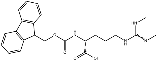 D-Ornithine, N2-[(9H-fluoren-9-ylmethoxy)carbonyl]-N5-[(methylamino)(methylimino)methyl]- Structure