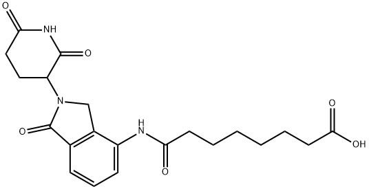 8-[[2-(2,6-dioxo-3-piperidinyl)-2,3-dihydro-1-oxo-1H-isoindol-4-yl]amino]-8-oxoOctanoic acid, 구조식 이미지