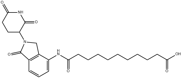 11-[[2-(2,6-dioxo-3-piperidinyl)-2,3-dihydro-1-oxo-1H-isoindol-4-yl]amino]-11-oxoUndecanoic acid, Structure