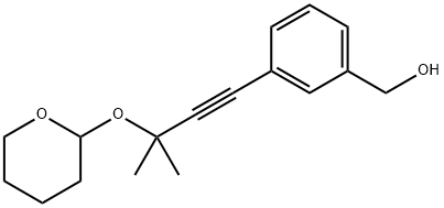 Benzenemethanol, 3-[3-methyl-3-[(tetrahydro-2H-pyran-2-yl)oxy]-1-butyn-1-yl]- Structure