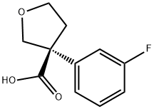 3-Furancarboxylic acid, 3-(3-fluorophenyl)tetrahydro-, (3S)- Structure